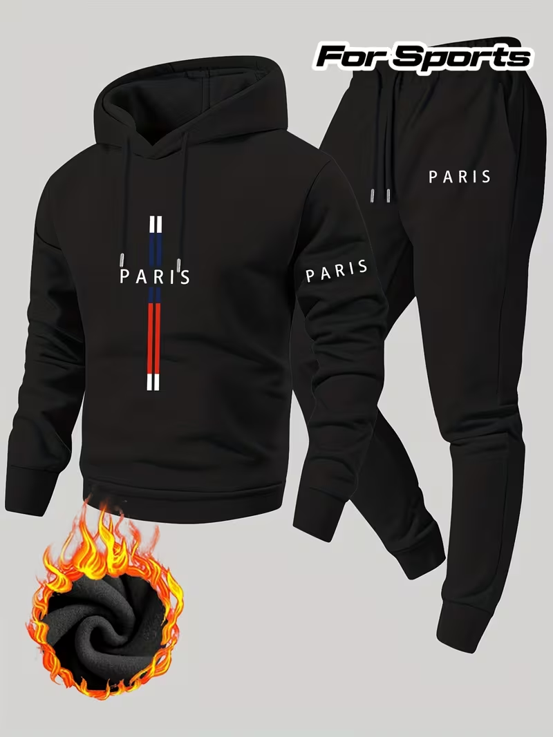 Running Gear Winter - طقم رجالي كاجوال حضري من قطعتين:
