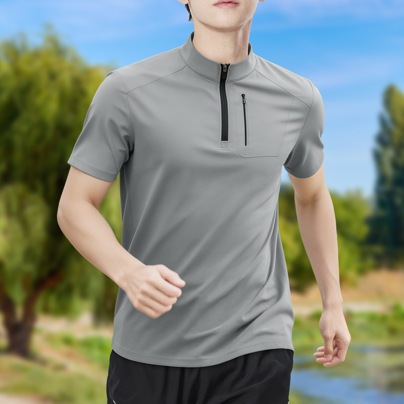 Running Gear Winter - تي شيرت رجالي نصف سحاب عالي